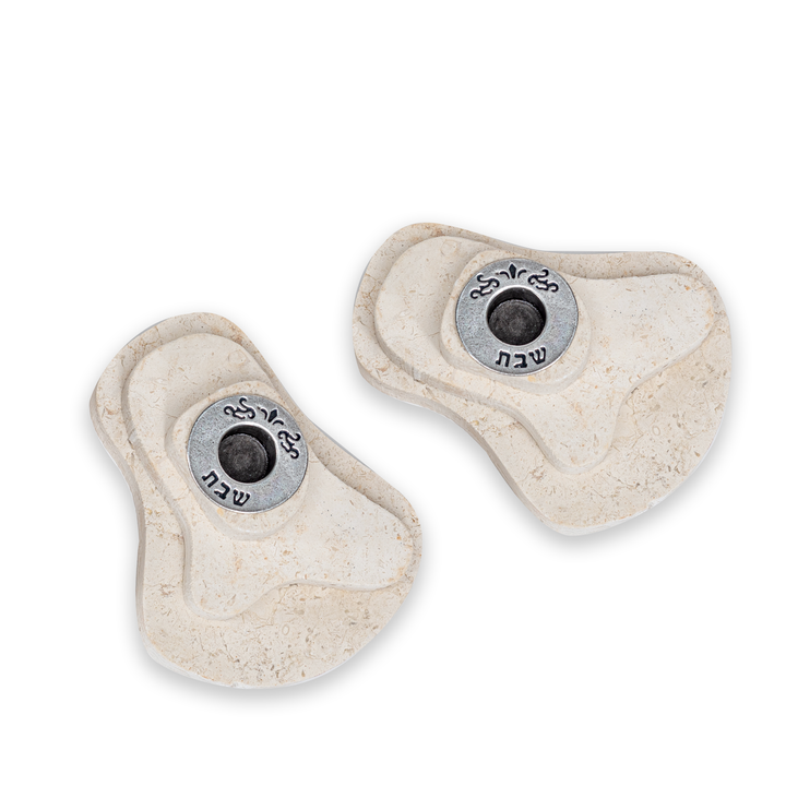 Large Jerusalem Stone Taper Candle Holders
