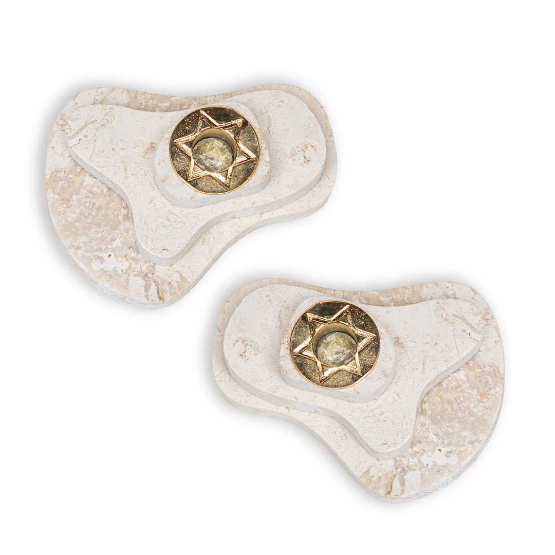 Large Jerusalem Stone Taper Candle Holders