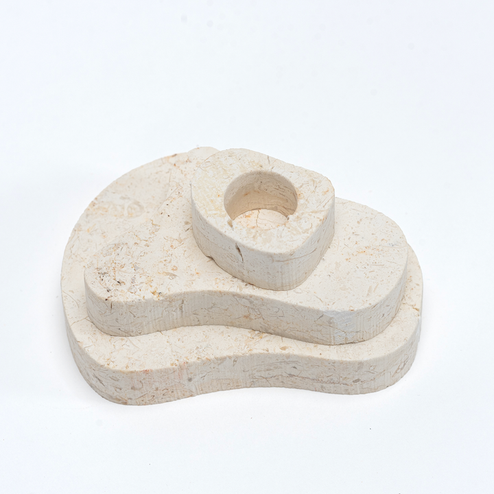 Large Jerusalem Stone Taper Candle Holders