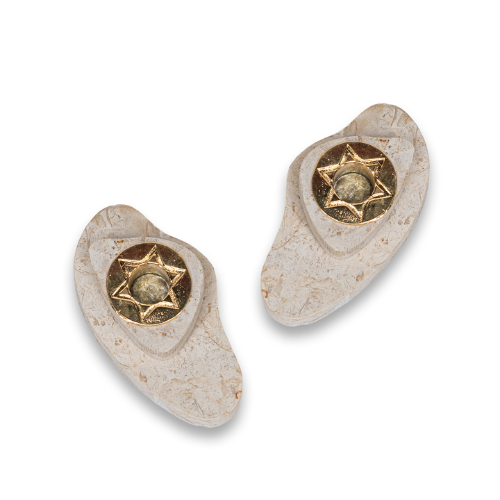 Small Jerusalem Stone Taper Candle Holders
