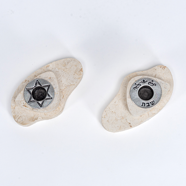Small Jerusalem Stone Taper Candle Holders