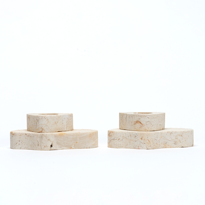 Small Jerusalem Stone Taper Candle Holders