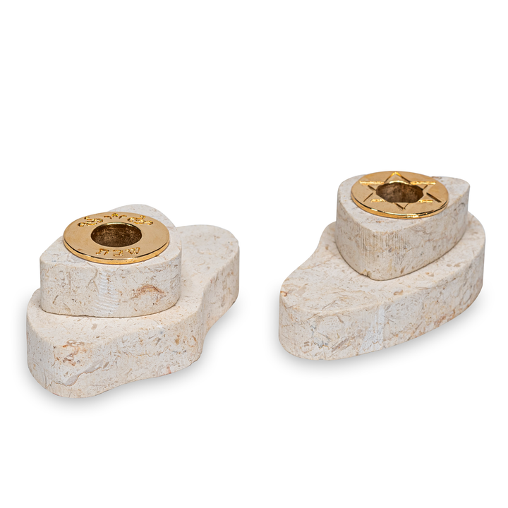 Small Jerusalem Stone Taper Candle Holders